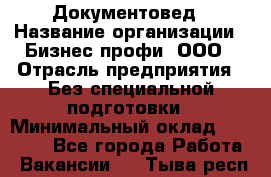 Документовед › Название организации ­ Бизнес профи, ООО › Отрасль предприятия ­ Без специальной подготовки › Минимальный оклад ­ 24 000 - Все города Работа » Вакансии   . Тыва респ.